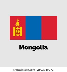 Ilustración vectorial de diseño de la bandera de Mongolia sobre un fondo gris para gráfico y Diseño web.