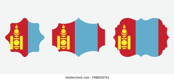 Mongolia flag. flat icon symbol vector illustration