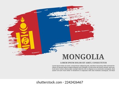 Mongolische Grunge-Pinsel und Textposter, Vektorgrafik