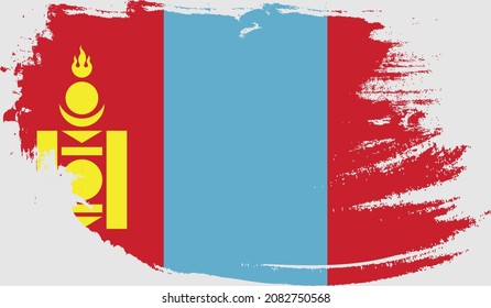Mongolia flag in grunge style
