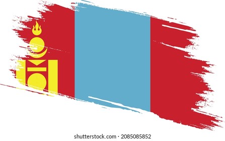 Mongolia flag with grunge texture
