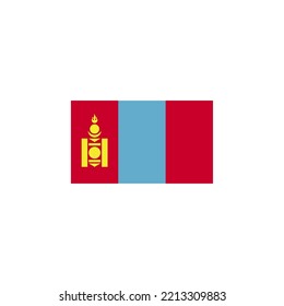 Diseño de estilo plano con iconos de la bandera de Mongolia. Ilustración vectorial de la bandera de Mongolia. aislado de fondo blanco.