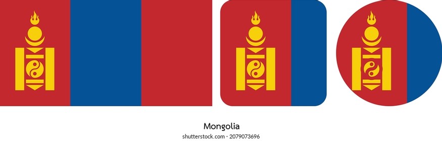Mongolia flag icon set . icons collection. Simple vector illustration.