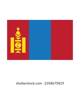Diseño de símbolo de la ilustración del vector de la bandera de Mongolia