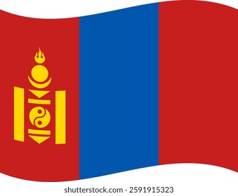 Mongolia flag illustrator country flags symbol nation
waving icon