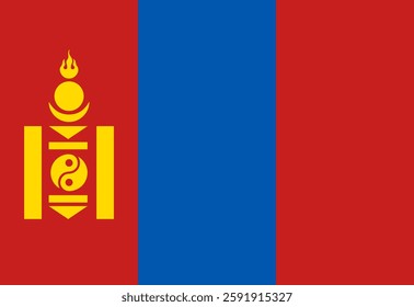 Mongolia flag illustrator country flags symbol nation USA
