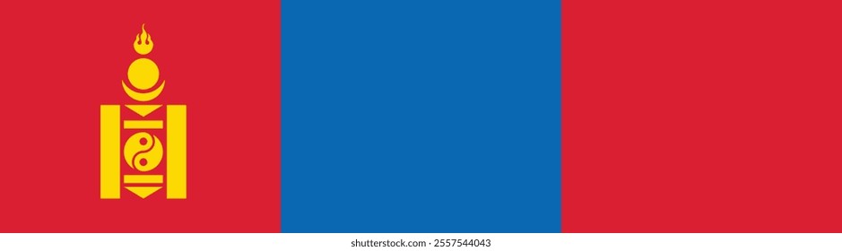 Mongolia flag long banner digital vector illustration
