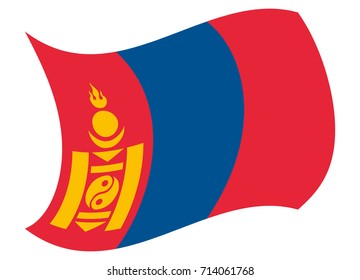 mongolia flag moved by the wind