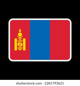 Mongolia flag, official colors and proportion. Vector illustration.