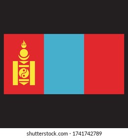 Mongolia flag official vector banner country asia 