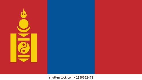 Mongolia flag with original RGB color vector illustration design