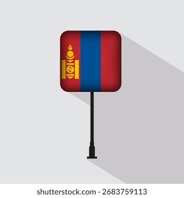 Ilustración vectorial de poste de bandera de Mongolia