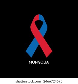  Mongolia flag ribbon design vector