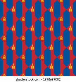 mongolia flag, seamless pattern. vector illustration
