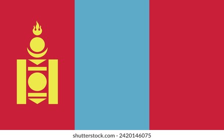Mongolia Flag Vector Design Stock Illustration