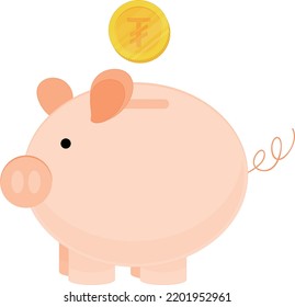 Mongolia flag vector hand drawn, Mongolian Tugrik Golden vector hand drawn