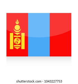 Mongolia Flag Vector Icon - Illustration