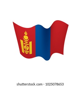 Mongolia flag, vector illustration on a white background