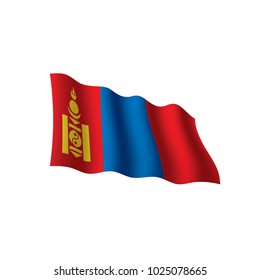Mongolia flag, vector illustration on a white background