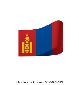 Mongolia flag, vector illustration on a white background