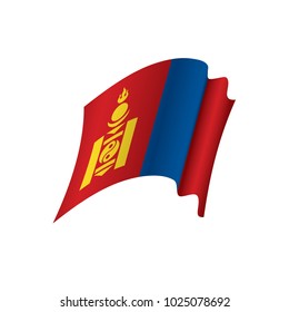 Mongolia flag, vector illustration on a white background