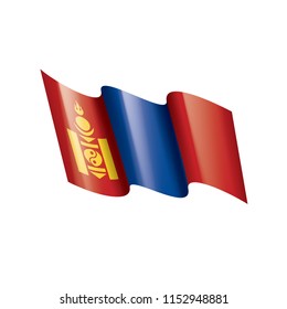 Mongolia flag, vector illustration on a white background