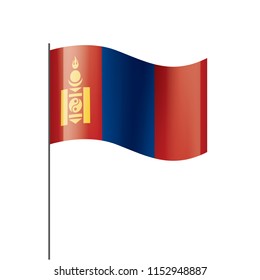 Mongolia flag, vector illustration on a white background