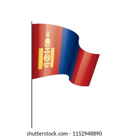 Mongolia flag, vector illustration on a white background
