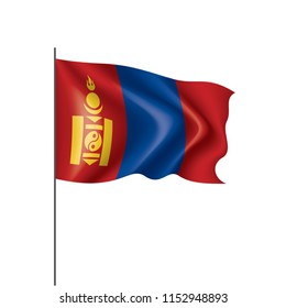 Mongolia flag, vector illustration on a white background