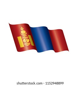 Mongolia flag, vector illustration on a white background
