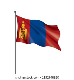 Mongolia flag, vector illustration on a white background