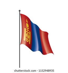 Mongolia flag, vector illustration on a white background
