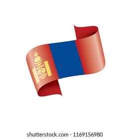 Mongolia flag, vector illustration on a white background