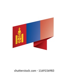 Mongolia flag, vector illustration on a white background