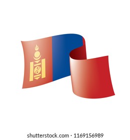 Mongolia flag, vector illustration on a white background