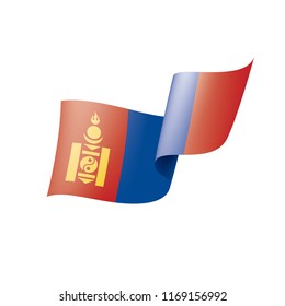 Mongolia flag, vector illustration on a white background