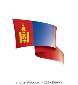Mongolia flag, vector illustration on a white background