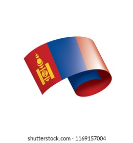 Mongolia flag, vector illustration on a white background