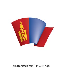 Mongolia flag, vector illustration on a white background
