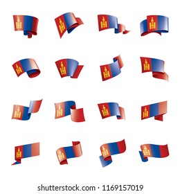 Mongolia flag, vector illustration on a white background