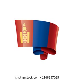 Mongolia flag, vector illustration on a white background