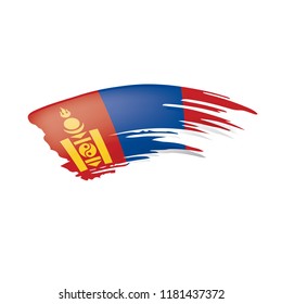 Mongolia flag, vector illustration on a white background