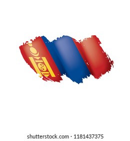Mongolia flag, vector illustration on a white background