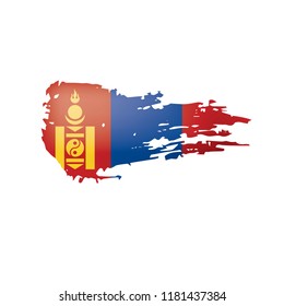 Mongolia flag, vector illustration on a white background