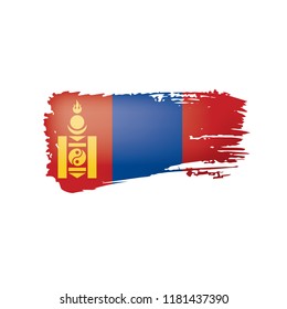 Mongolia flag, vector illustration on a white background