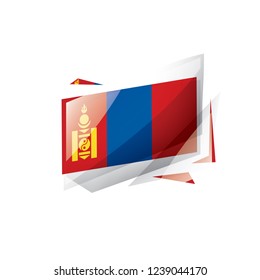 Mongolia flag, vector illustration on a white background