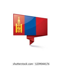Mongolia flag, vector illustration on a white background