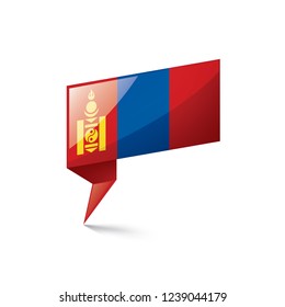 Mongolia flag, vector illustration on a white background