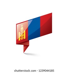Mongolia flag, vector illustration on a white background