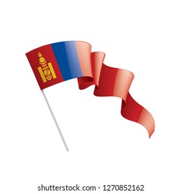 Mongolia flag, vector illustration on a white background